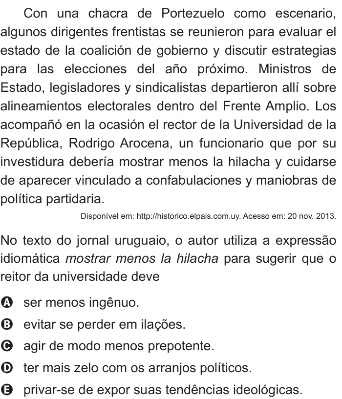 Questão 3 no caderno Azul do ENEM PPL 2018