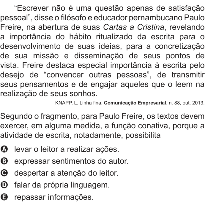 Questão 19 no caderno Azul do ENEM PPL 2018