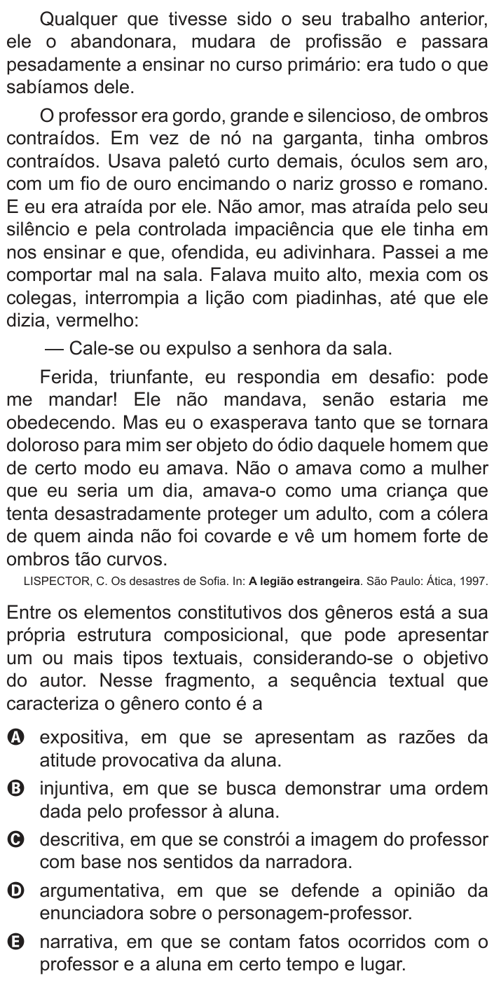 Questão 20 no caderno Azul do ENEM PPL 2018