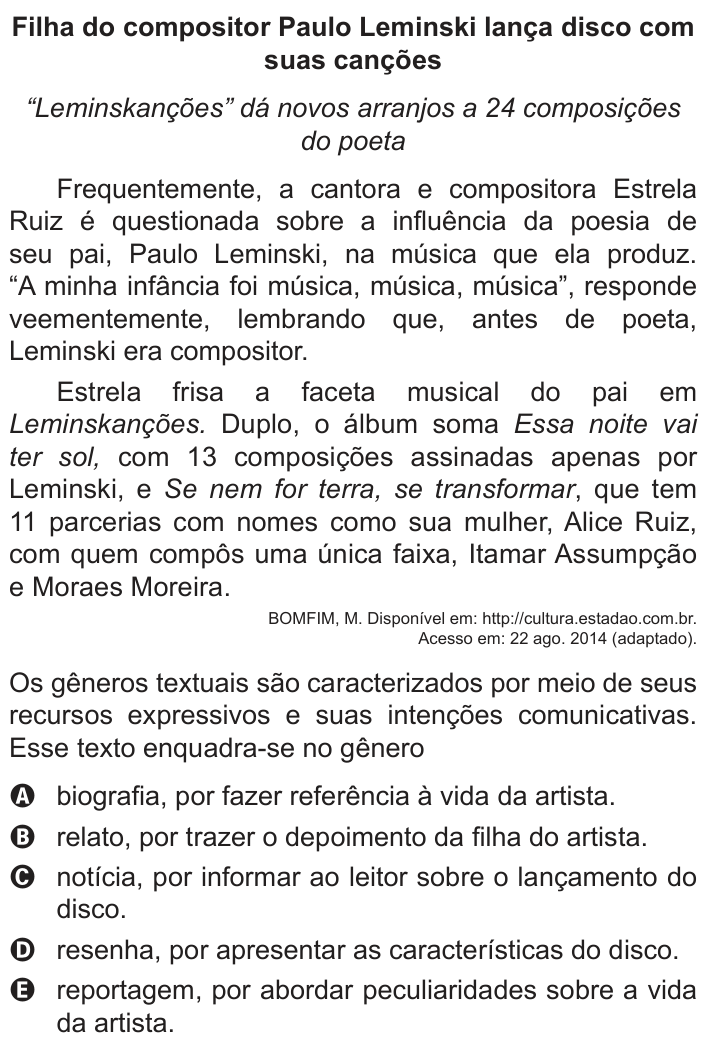 Questão 23 no caderno Azul do ENEM PPL 2018