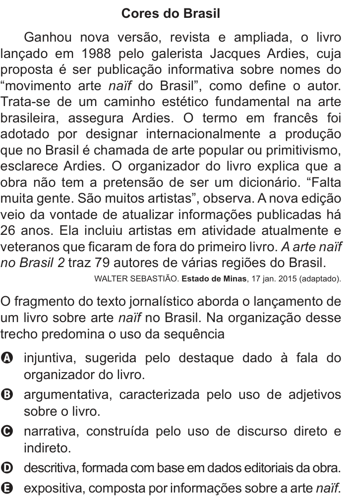 Questão 25 no caderno Azul do ENEM PPL 2018