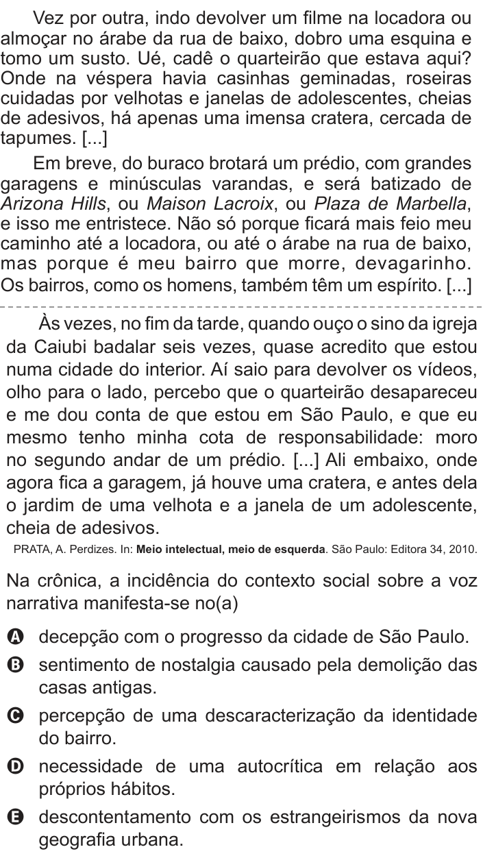 Questão 36 no caderno Azul do ENEM PPL 2018