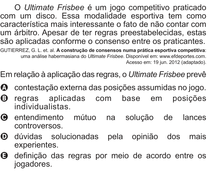 Questão 38 no caderno Azul do ENEM PPL 2018