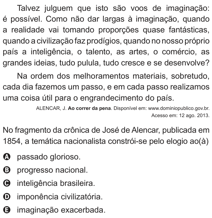 Questão 40 no caderno Azul do ENEM PPL 2018