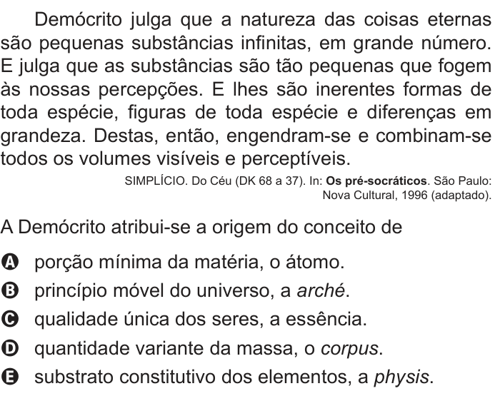 Questão 46 no caderno Azul do ENEM PPL 2018