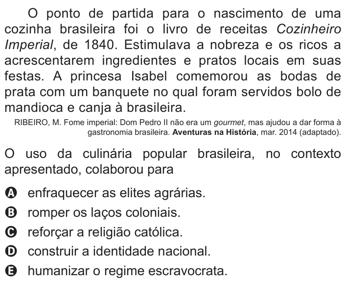 Questão 48 no caderno Azul do ENEM PPL 2018