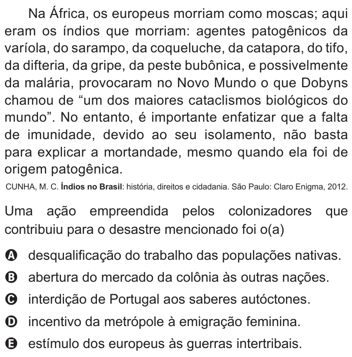 Questão 52 no caderno Azul do ENEM PPL 2018