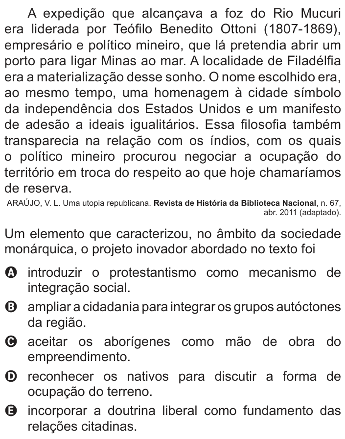 Questão 58 no caderno Azul do ENEM PPL 2018