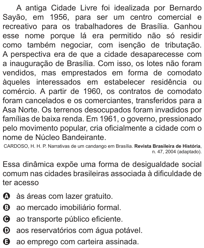 Questão 59 no caderno Azul do ENEM PPL 2018