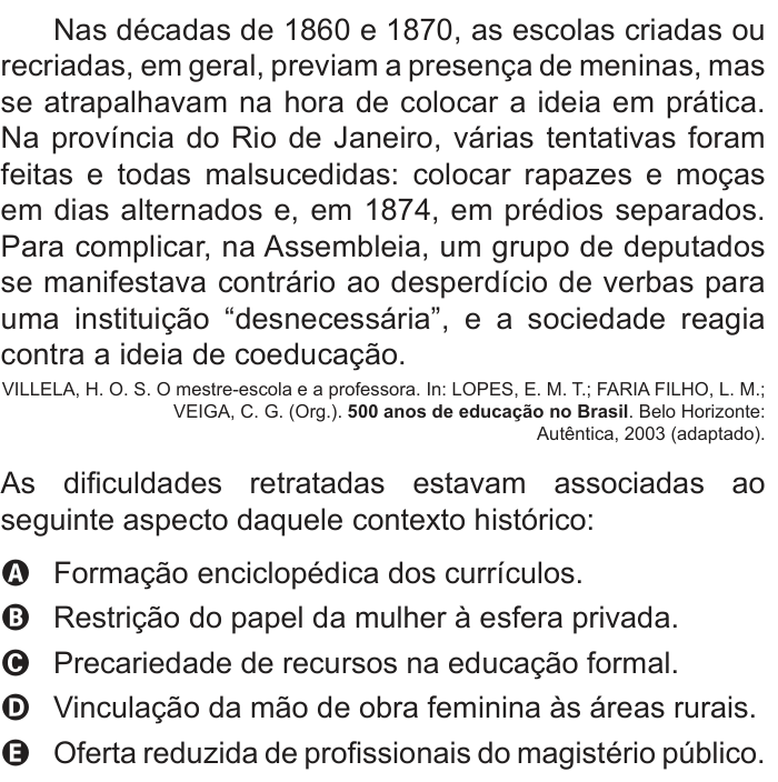 Questão 60 no caderno Azul do ENEM PPL 2018