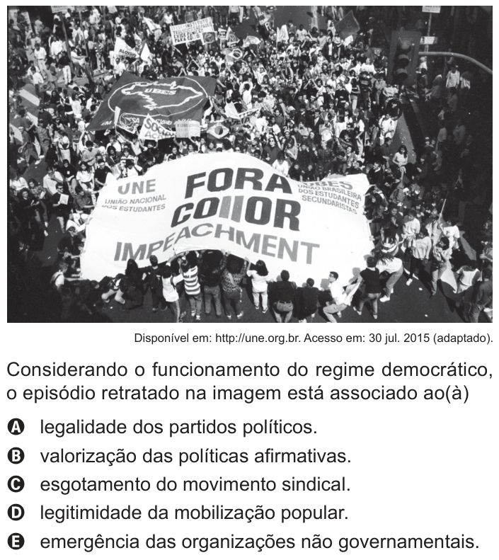 Questão 62 no caderno Azul do ENEM PPL 2018