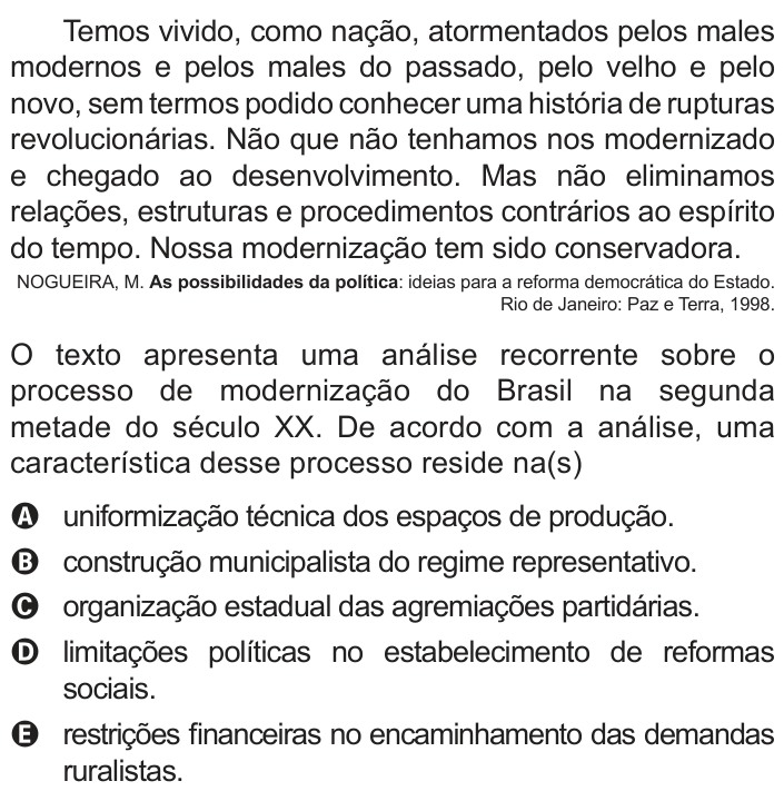Questão 66 no caderno Azul do ENEM PPL 2018