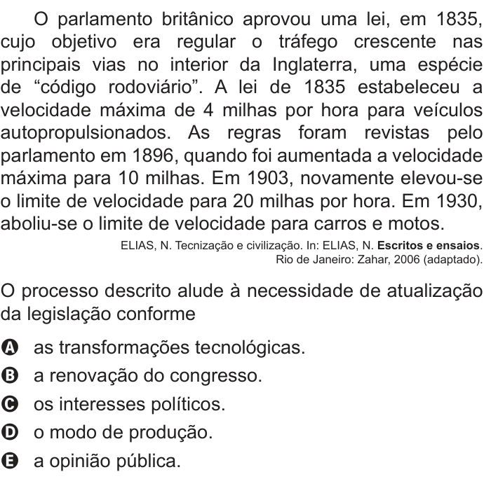 Questão 67 no caderno Azul do ENEM PPL 2018