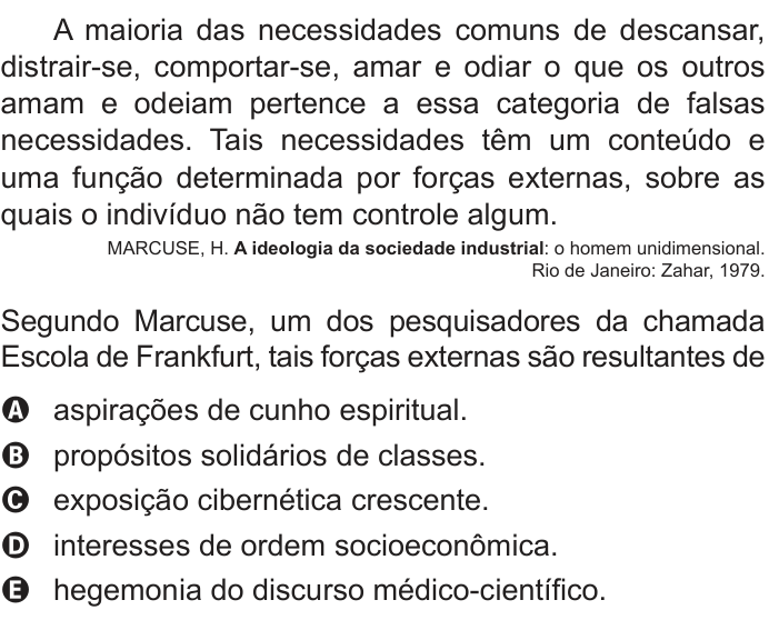 Questão 71 no caderno Azul do ENEM PPL 2018