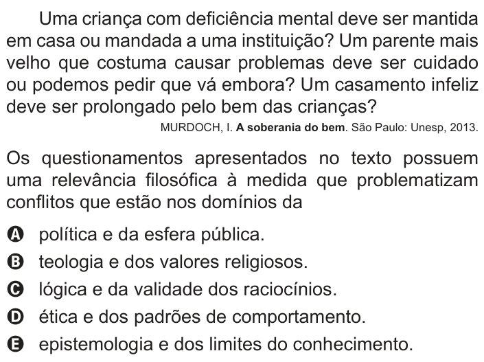 Questão 79 no caderno Azul do ENEM PPL 2018