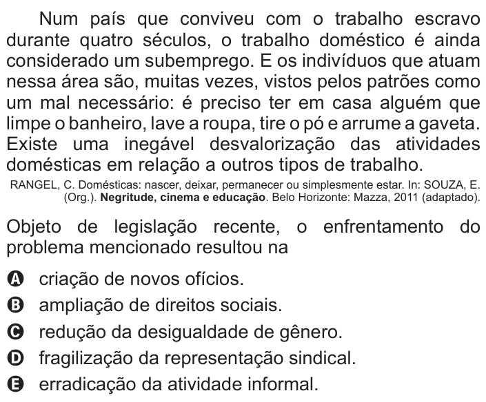Questão 82 no caderno Azul do ENEM PPL 2018