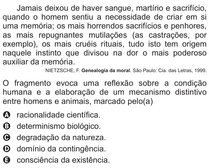 Questão 83 no caderno Azul do ENEM PPL 2018