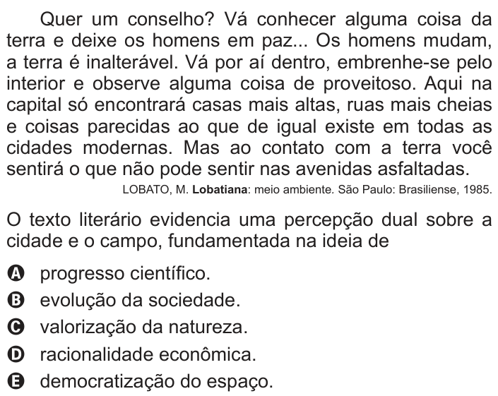 Questão 84 no caderno Azul do ENEM PPL 2018