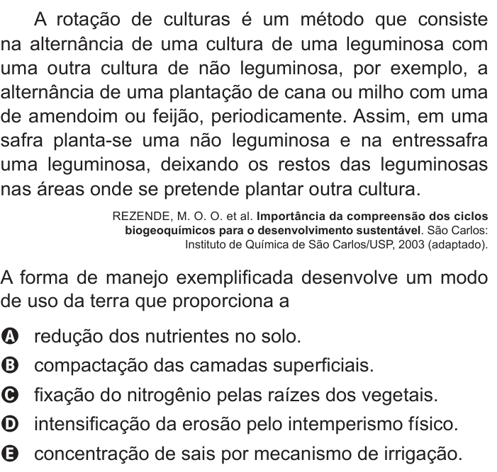 Questão 87 no caderno Azul do ENEM PPL 2018