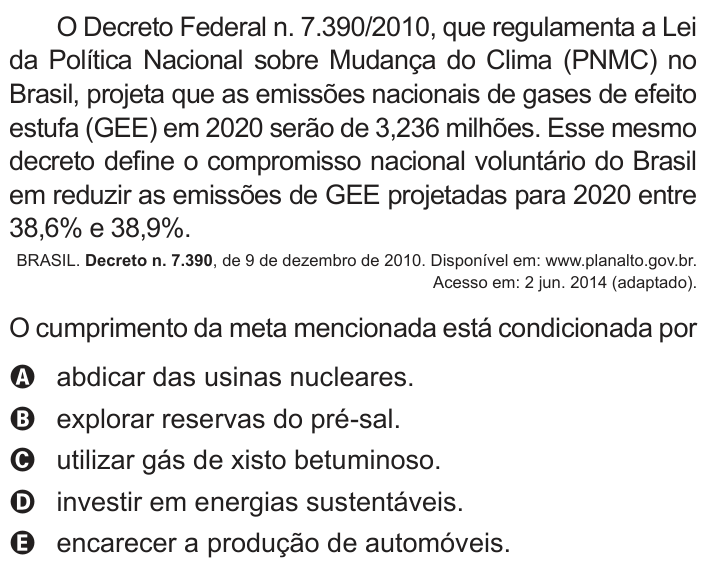 Questão 89 no caderno Azul do ENEM PPL 2018