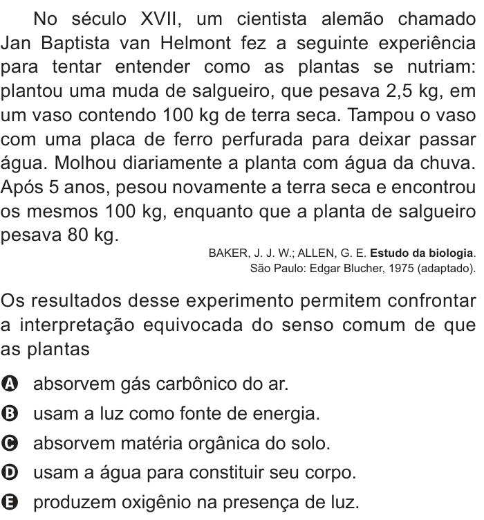 Questão 97 no caderno Azul do ENEM PPL 2018
