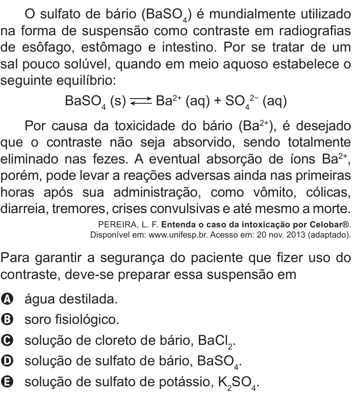 Questão 98 no caderno Azul do ENEM PPL 2018