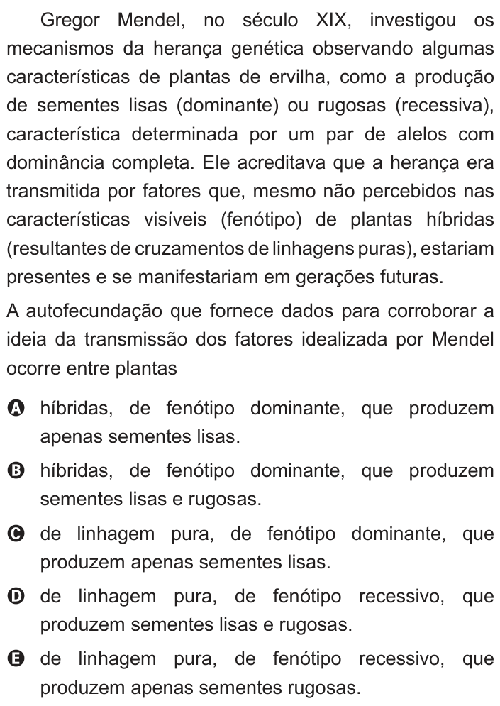 Questão 103 no caderno Azul do ENEM PPL 2018