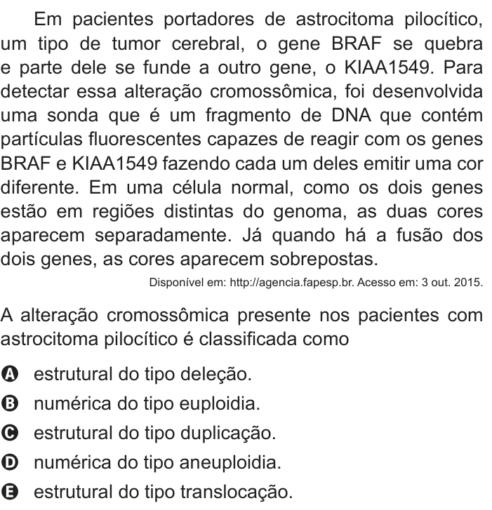 Questão 113 no caderno Azul do ENEM PPL 2018