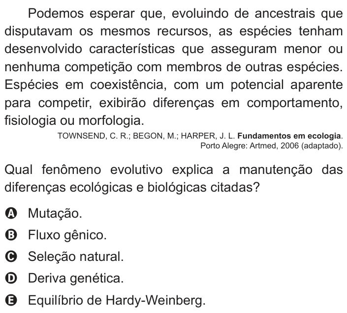 Questão 115 no caderno Azul do ENEM PPL 2018