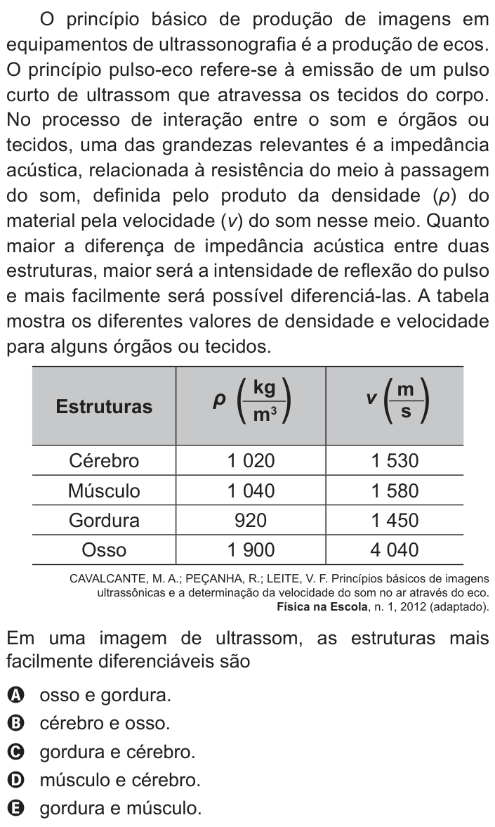 Questão 120 no caderno Azul do ENEM PPL 2018
