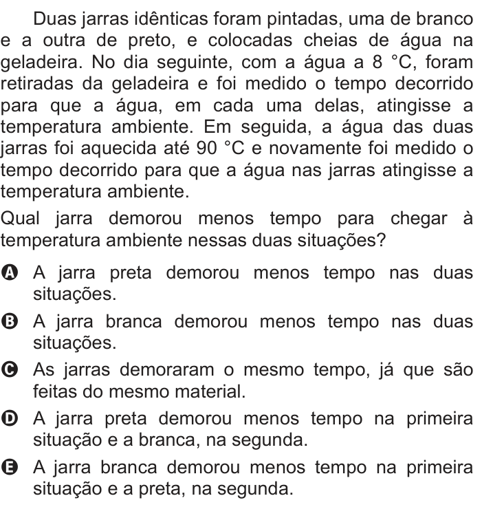 Questão 126 no caderno Azul do ENEM PPL 2018