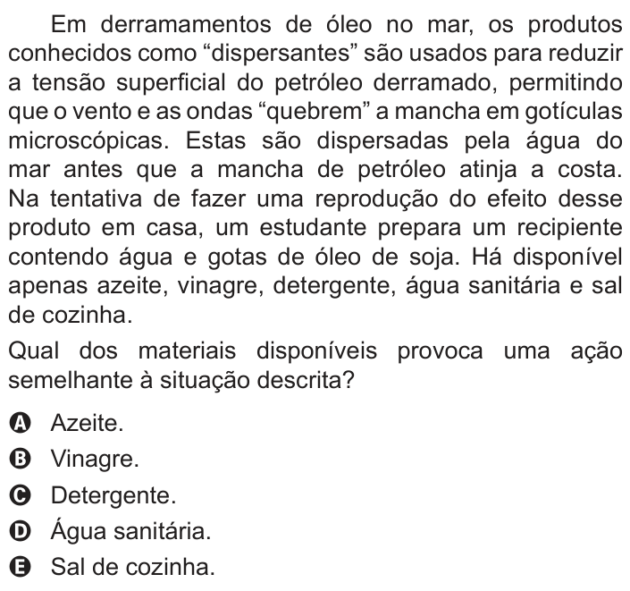 Questão 134 no caderno Azul do ENEM PPL 2018