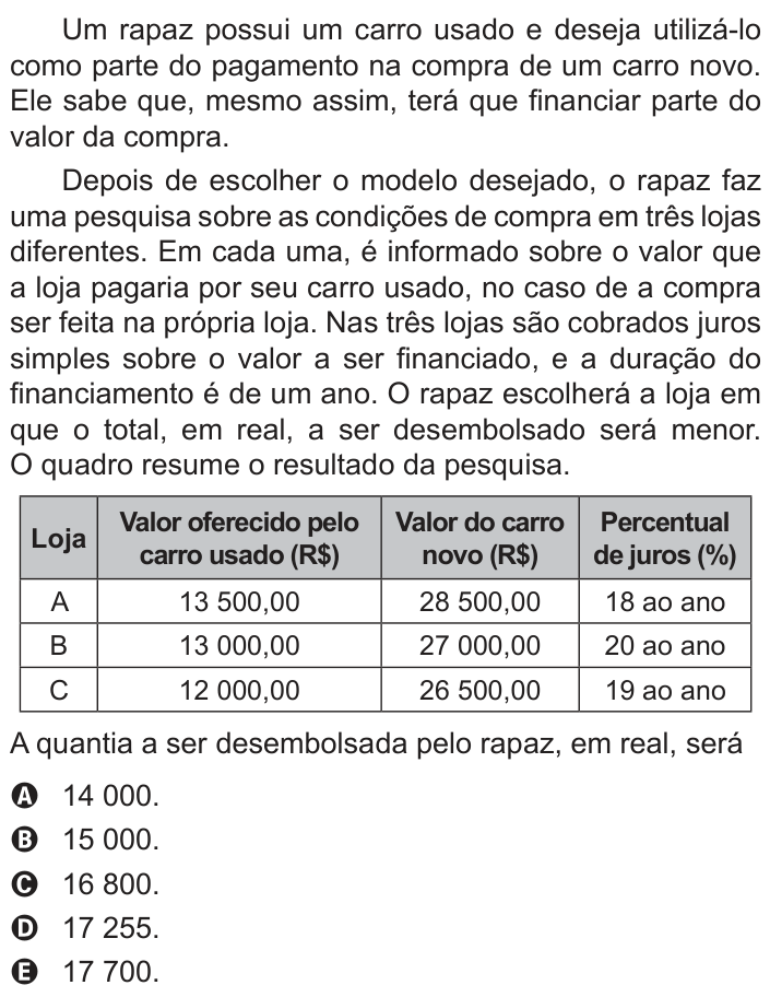Questão 145 no caderno Azul do ENEM PPL 2018