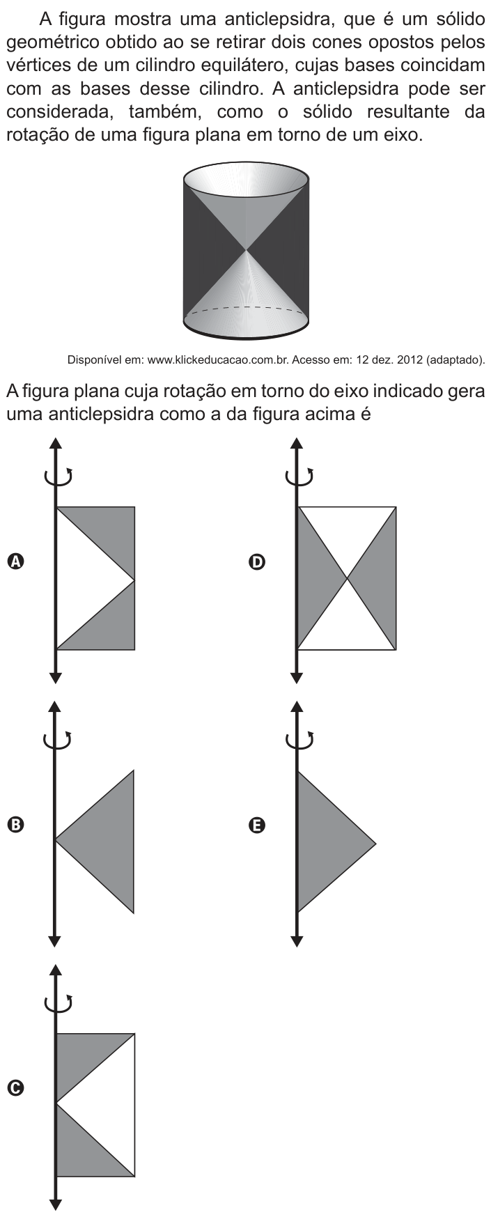 Questão 164 no caderno Azul do ENEM PPL 2018