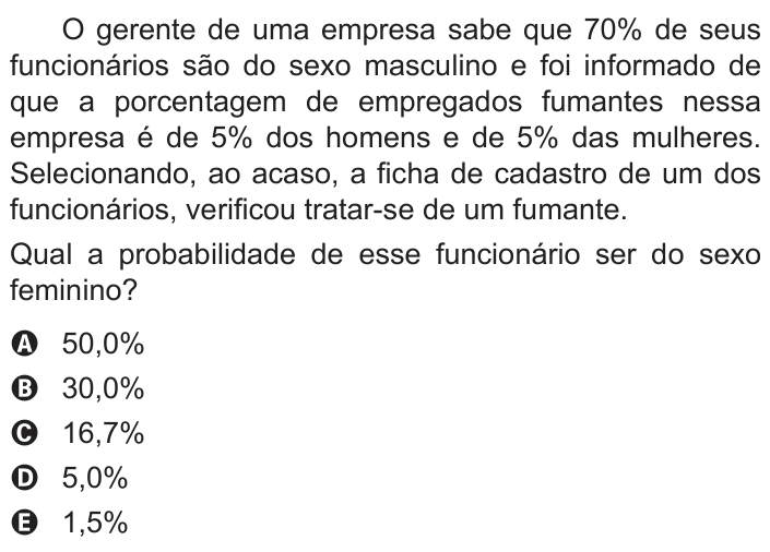 Questão 167 no caderno Azul do ENEM PPL 2018