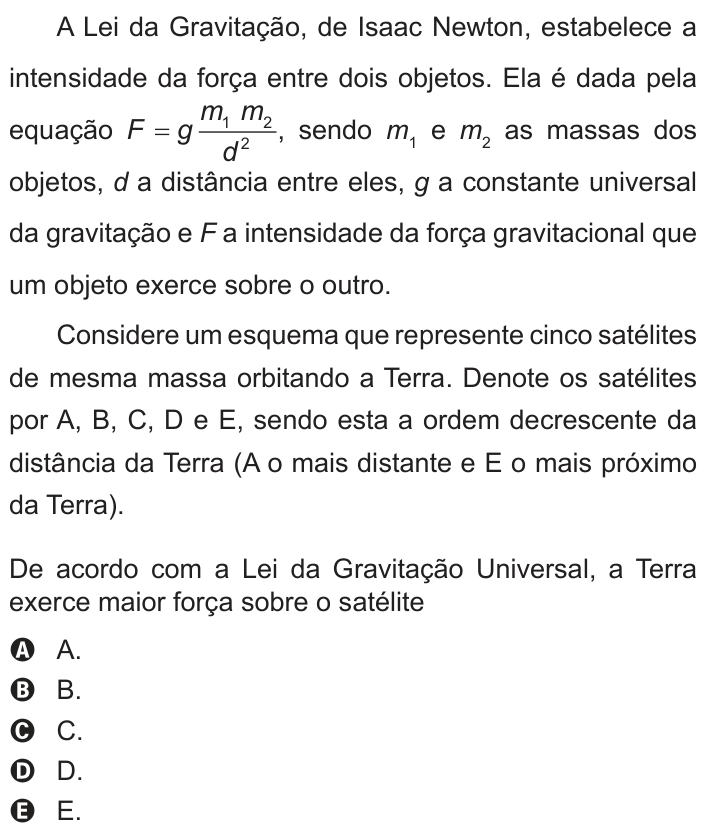 Questão 172 no caderno Azul do ENEM PPL 2018