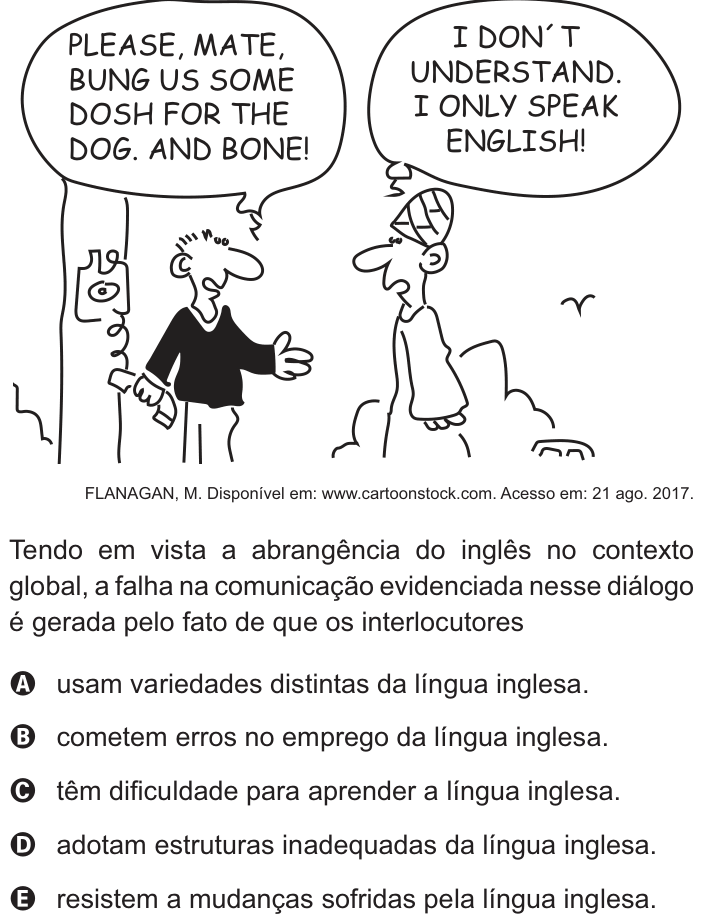 Questão 2 no caderno Azul do ENEM PPL 2021