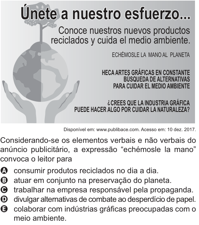 Questão 3 no caderno Azul do ENEM PPL 2021