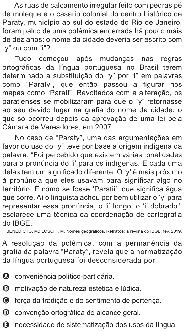 Questão 9 no caderno Azul do ENEM PPL 2021