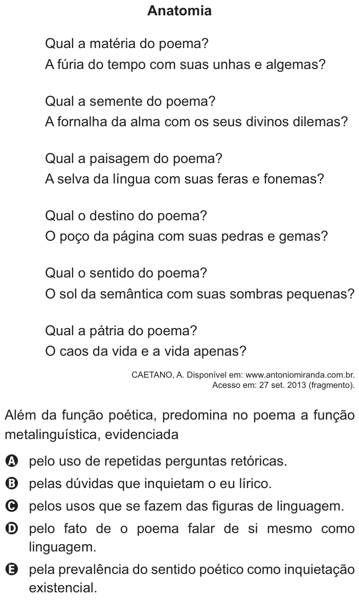 Questão 15 no caderno Azul do ENEM PPL 2021