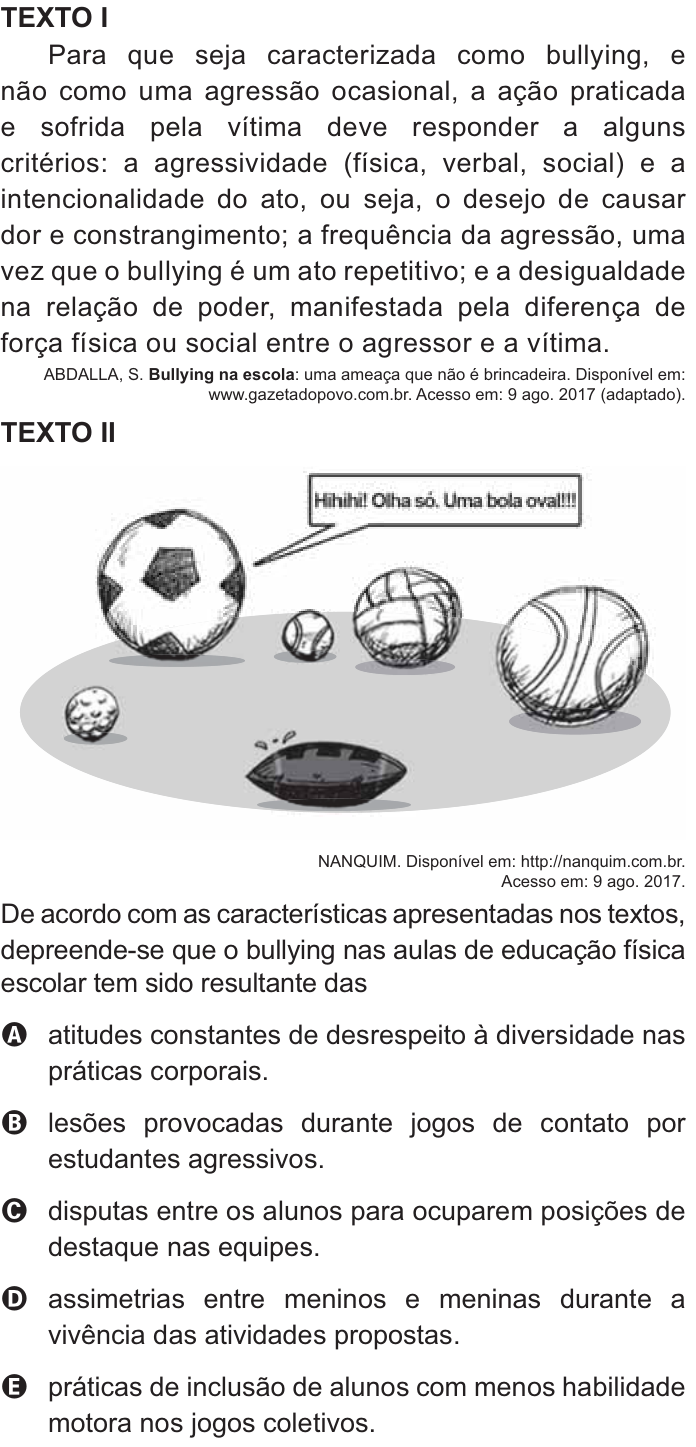 Questão 19 no caderno Azul do ENEM PPL 2021