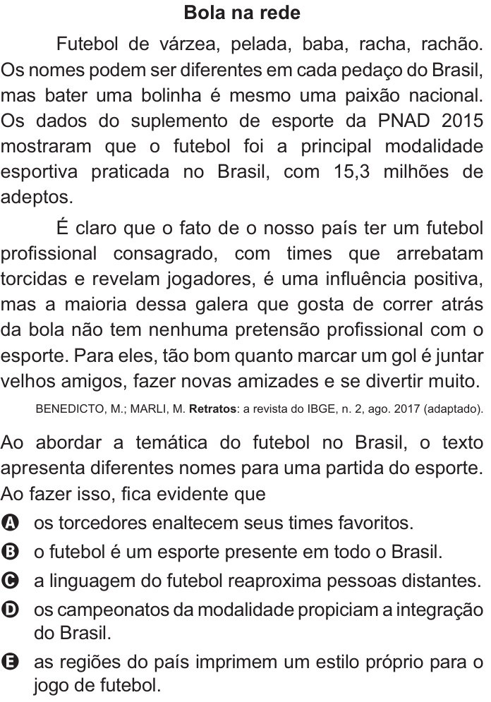 Questão 28 no caderno Azul do ENEM PPL 2021