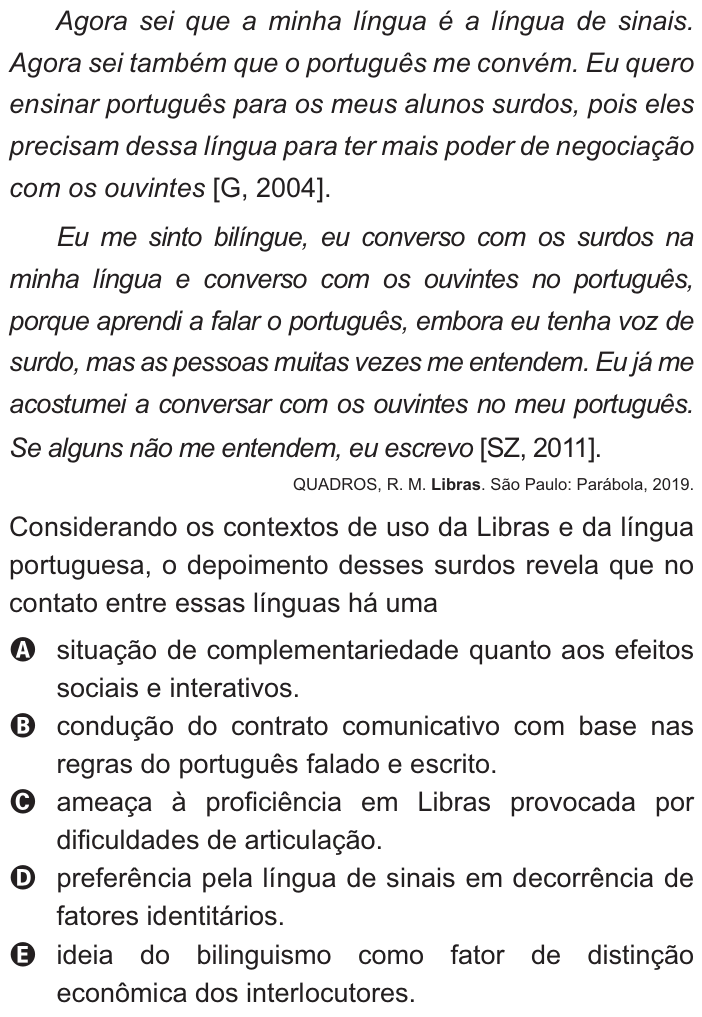 Questão 30 no caderno Azul do ENEM PPL 2021