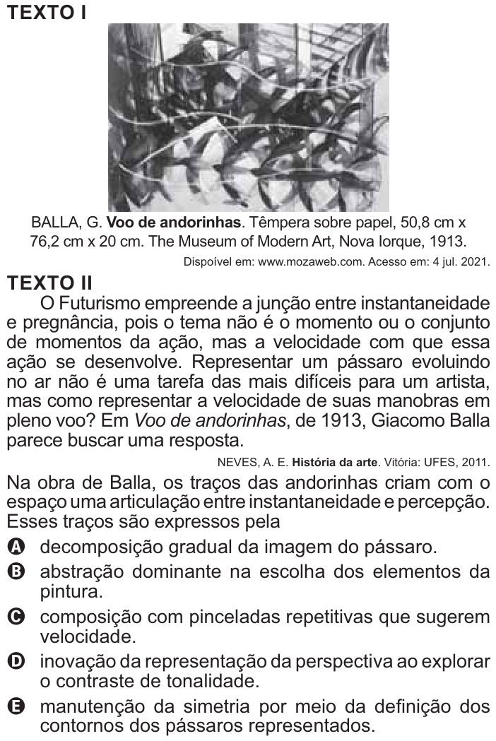 Questão 36 no caderno Azul do ENEM PPL 2021
