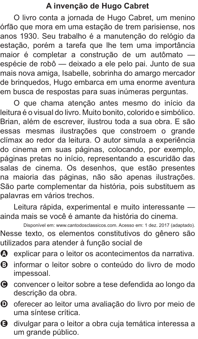 Questão 38 no caderno Azul do ENEM PPL 2021