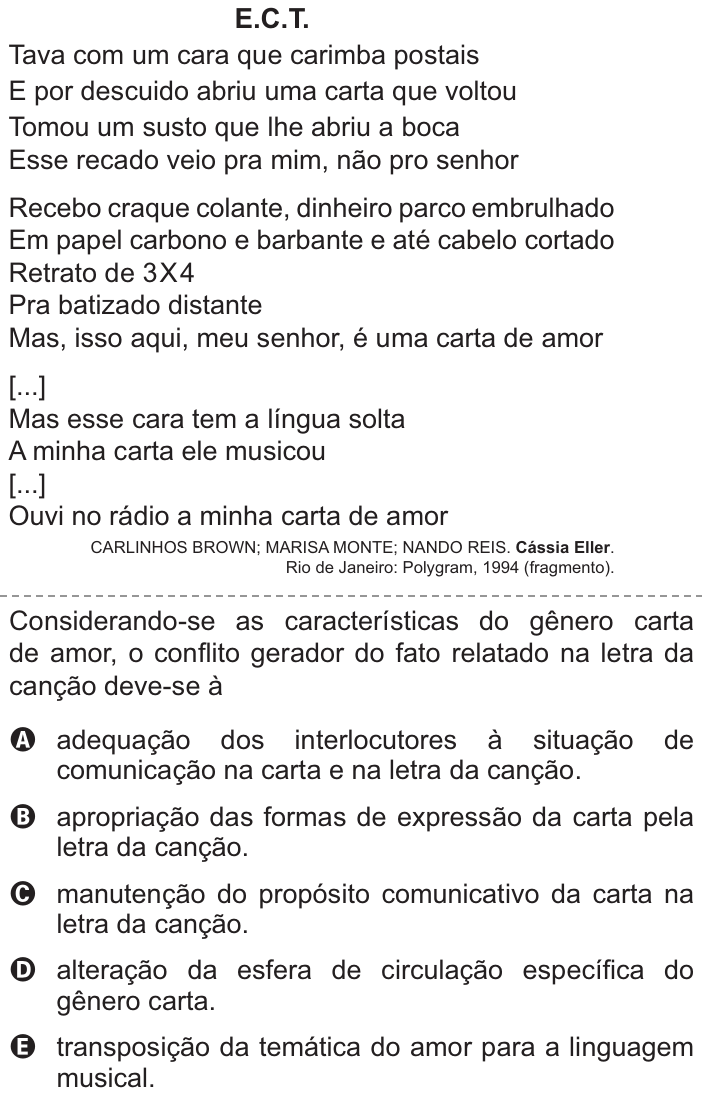 Questão 39 no caderno Azul do ENEM PPL 2021