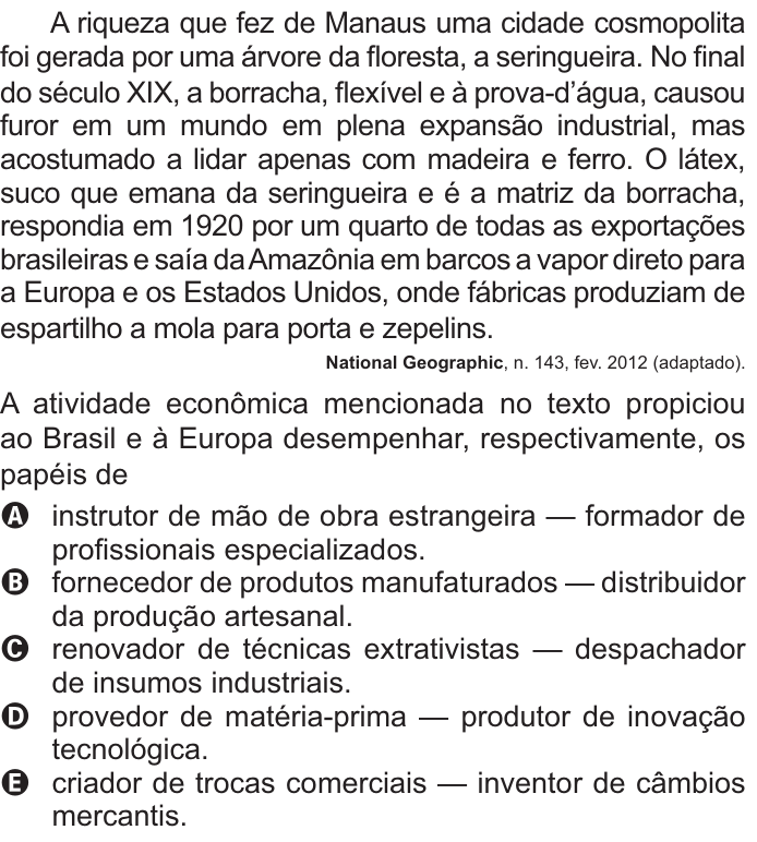 Questão 46 no caderno Azul do ENEM PPL 2021