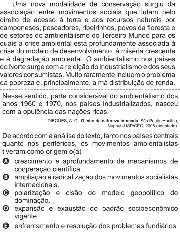 Questão 48 no caderno Azul do ENEM PPL 2021
