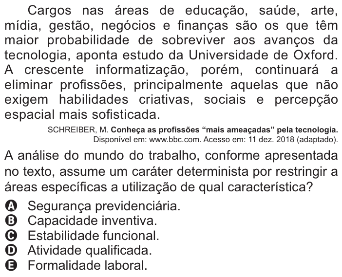 Questão 49 no caderno Azul do ENEM PPL 2021