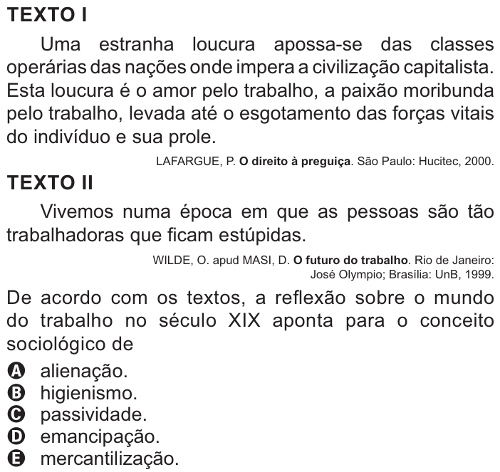 Questão 50 no caderno Azul do ENEM PPL 2021